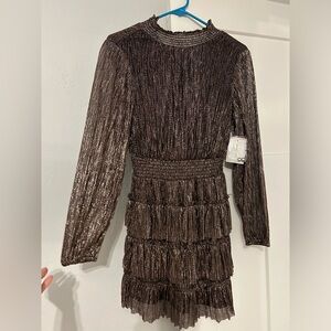 Long sleeve sparkle mini dress